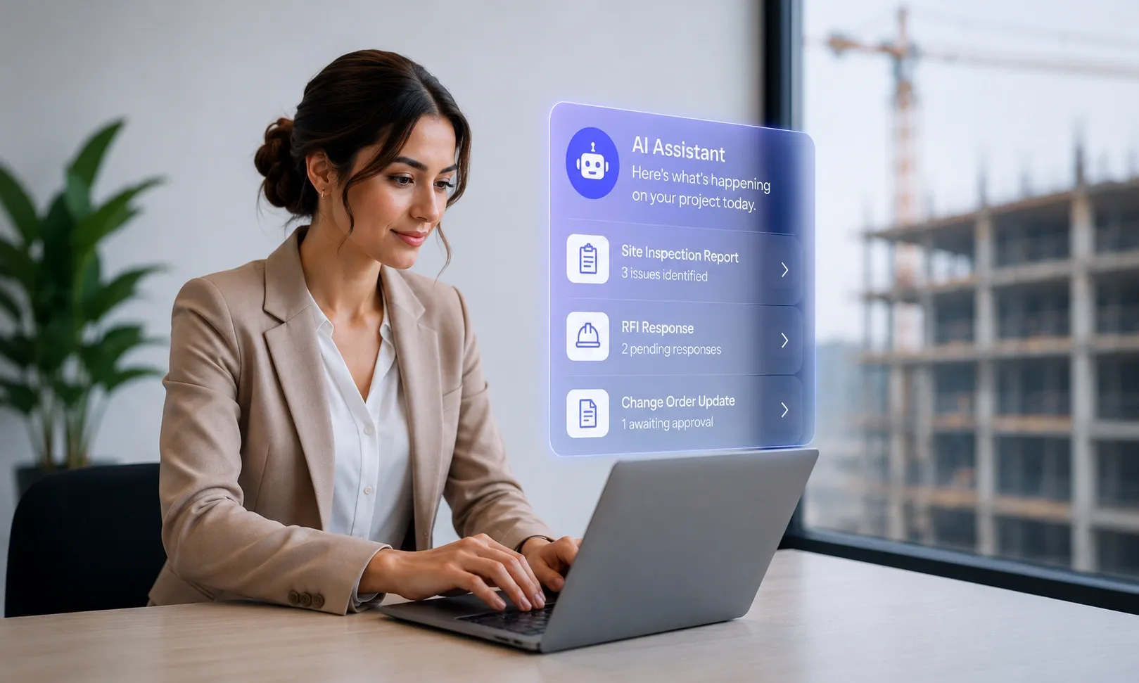 Construction worker using Onsite AI platform